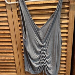 American Eagle Outfitters Gray Ruched Tank Top